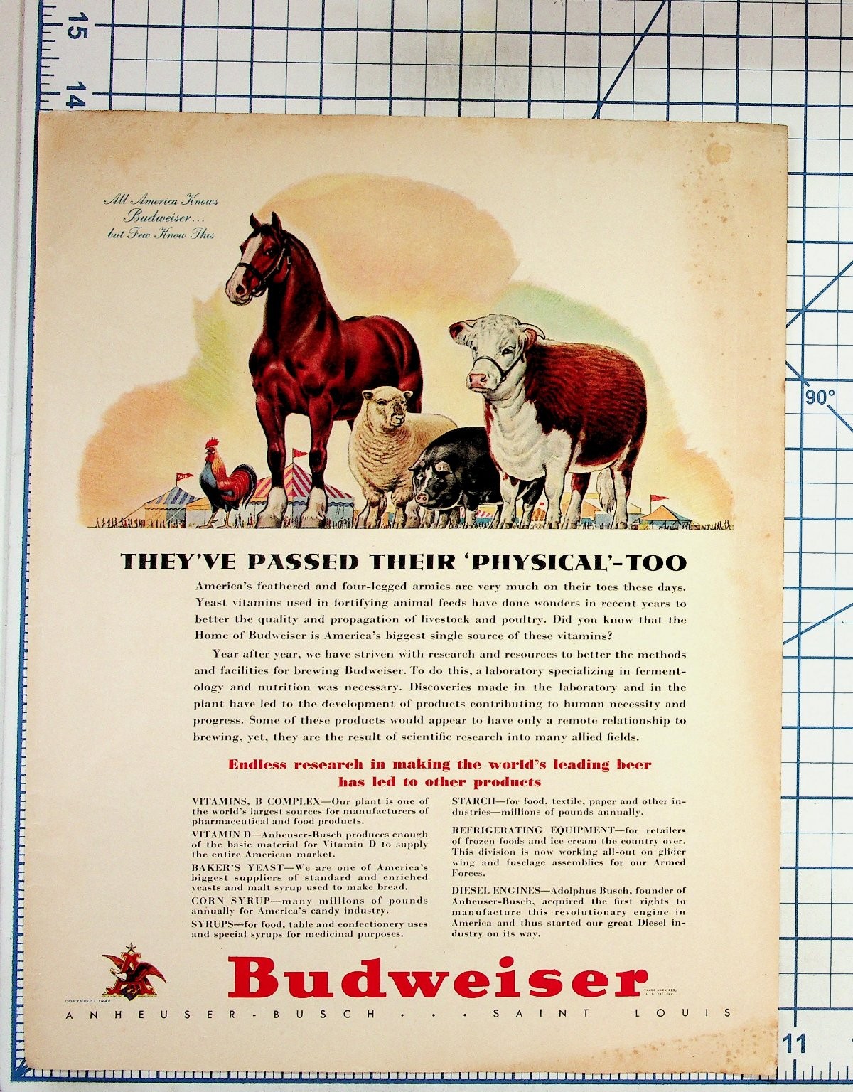 1942 Budweiser Anheuser-Busch \