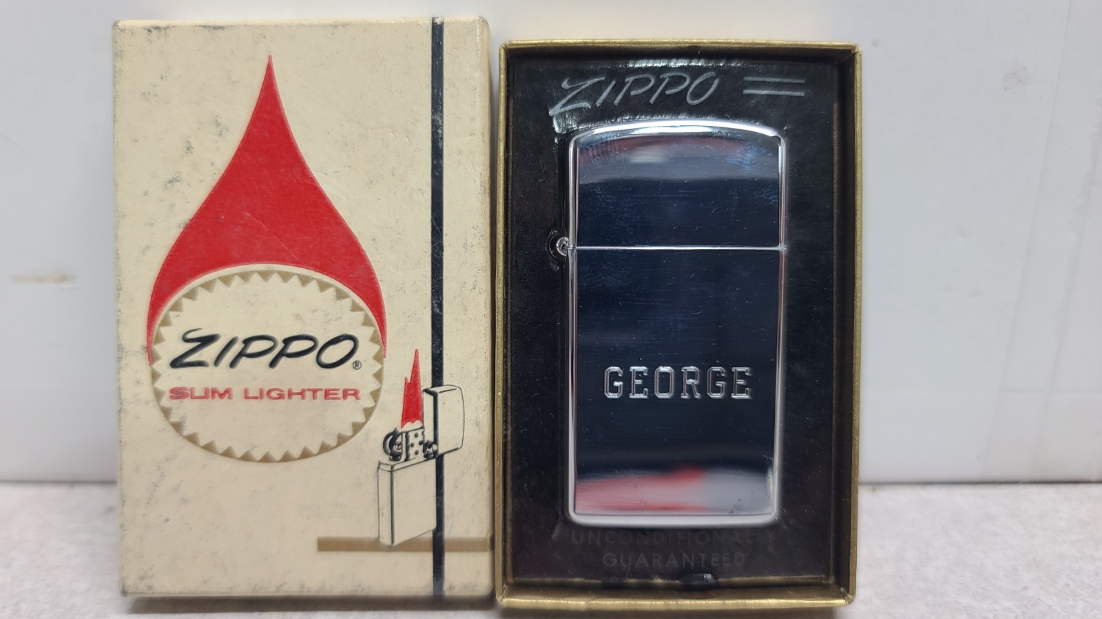VINTAGE 1973 ZIPPO SLIM LIGHTER 