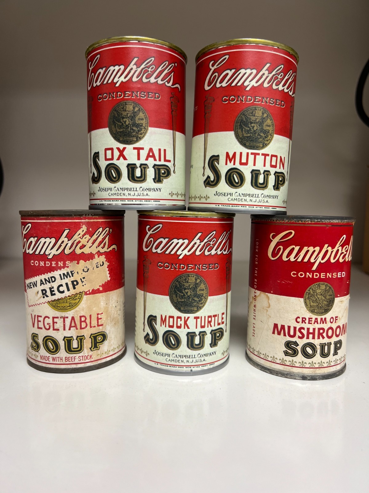 5 Vintage Campbell’s Soup Cans