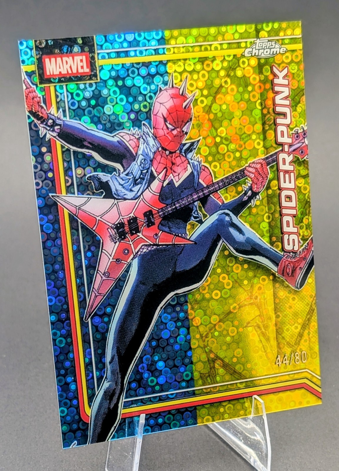 2026 Topps Chrome Marvel SPIDER PUNK Dazzler's Rhythm Refractor /80 Card #166 SP