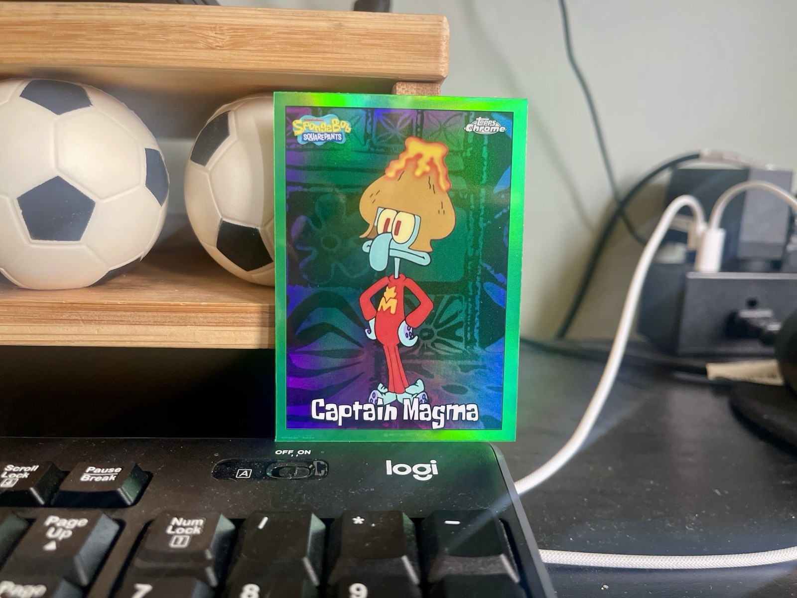 2025 Topps Chrome SpongeBob #136 Captain Magma Kelp Green Refractor