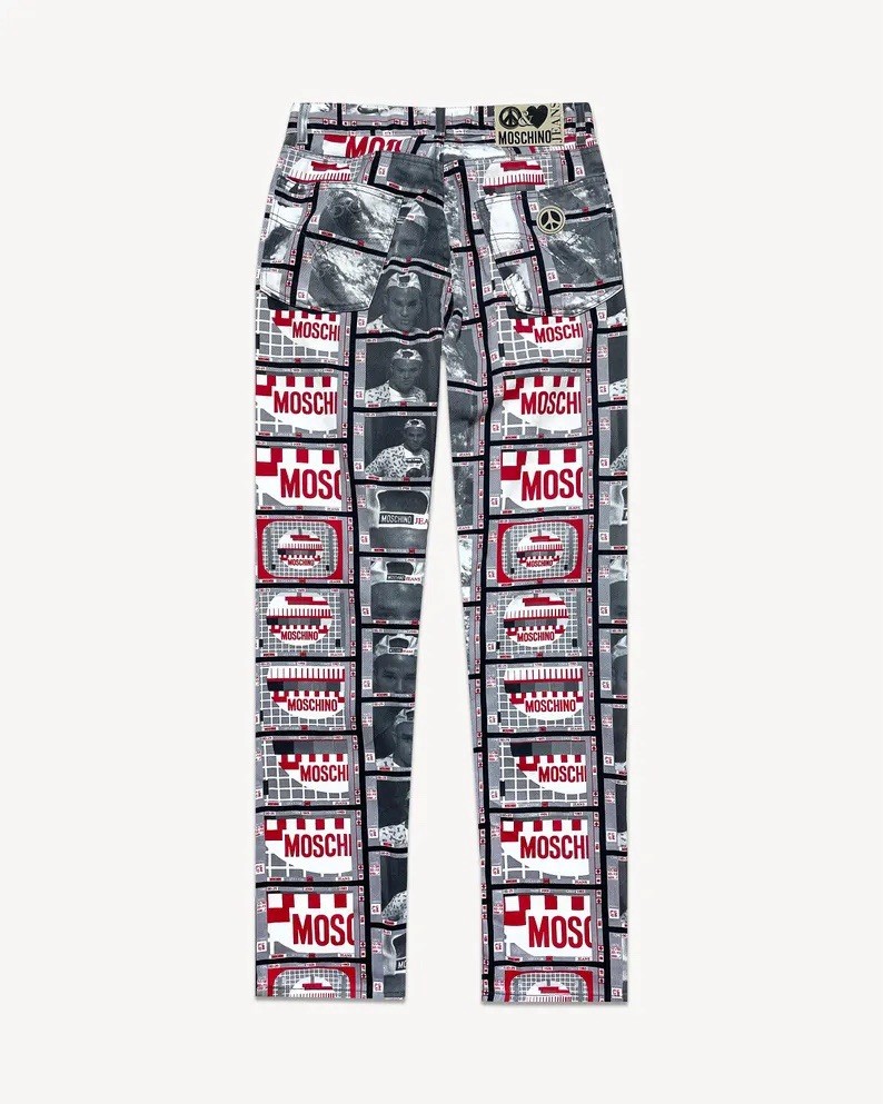 MOSCHINO JEANS Vintage 1990s Video Moving Image Men’s Jeans Rare Grail
