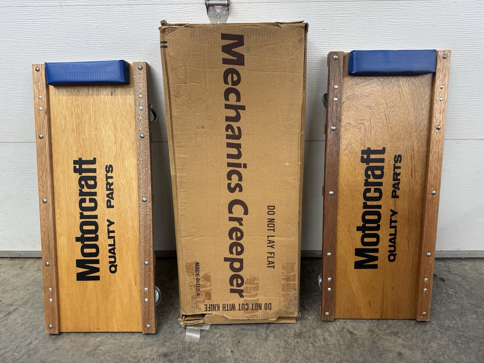 NOS Vintage Ford Motorcraft Mechanics Creeper Set Of Two Autolite
