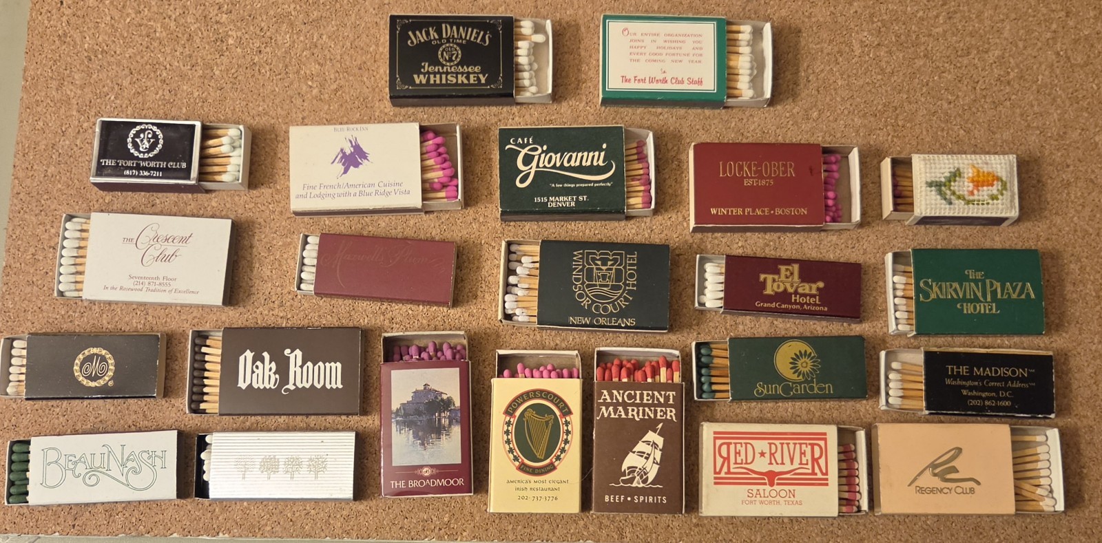 23 Vintage Luxury Hotel Rare Restaurant Matchbox Detailed List ONLY 1 Duplicate
