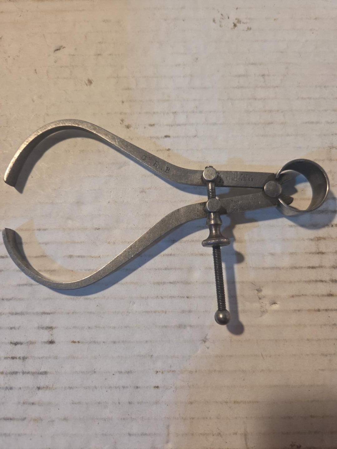 Antique L.S. Starrett Fay Pattern Outside Spring Caliper 1885 Patent Machinist
