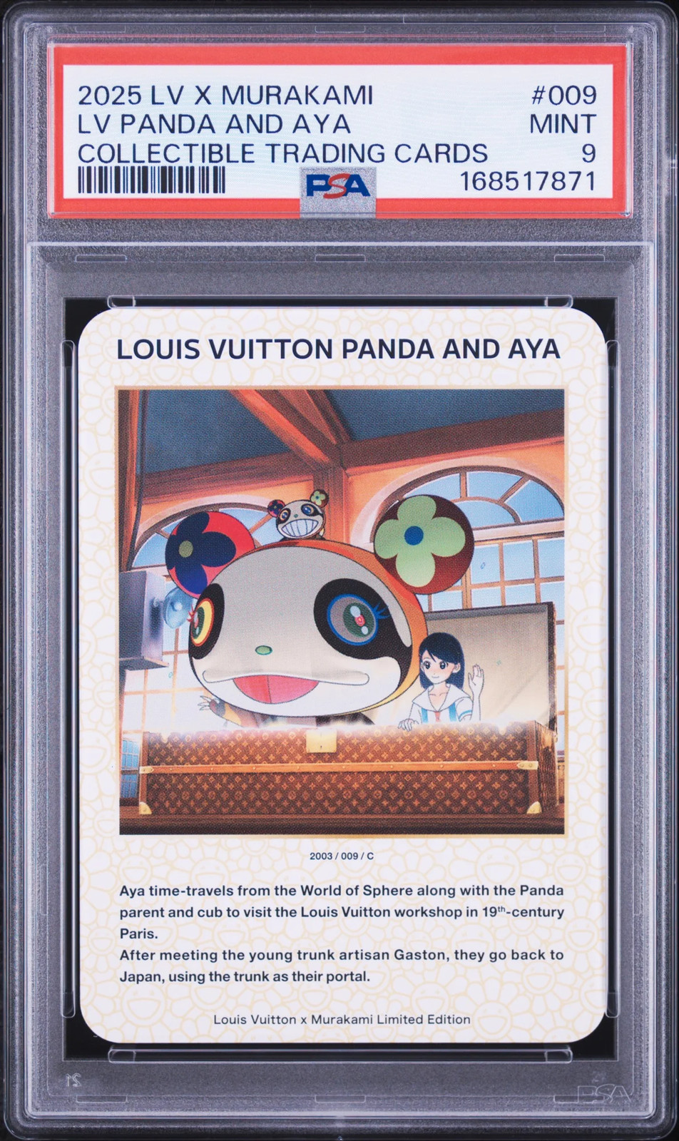 2025 Louis Vuitton X Murakami LV Trading Cards LV Panda And Aya #009 PSA 10