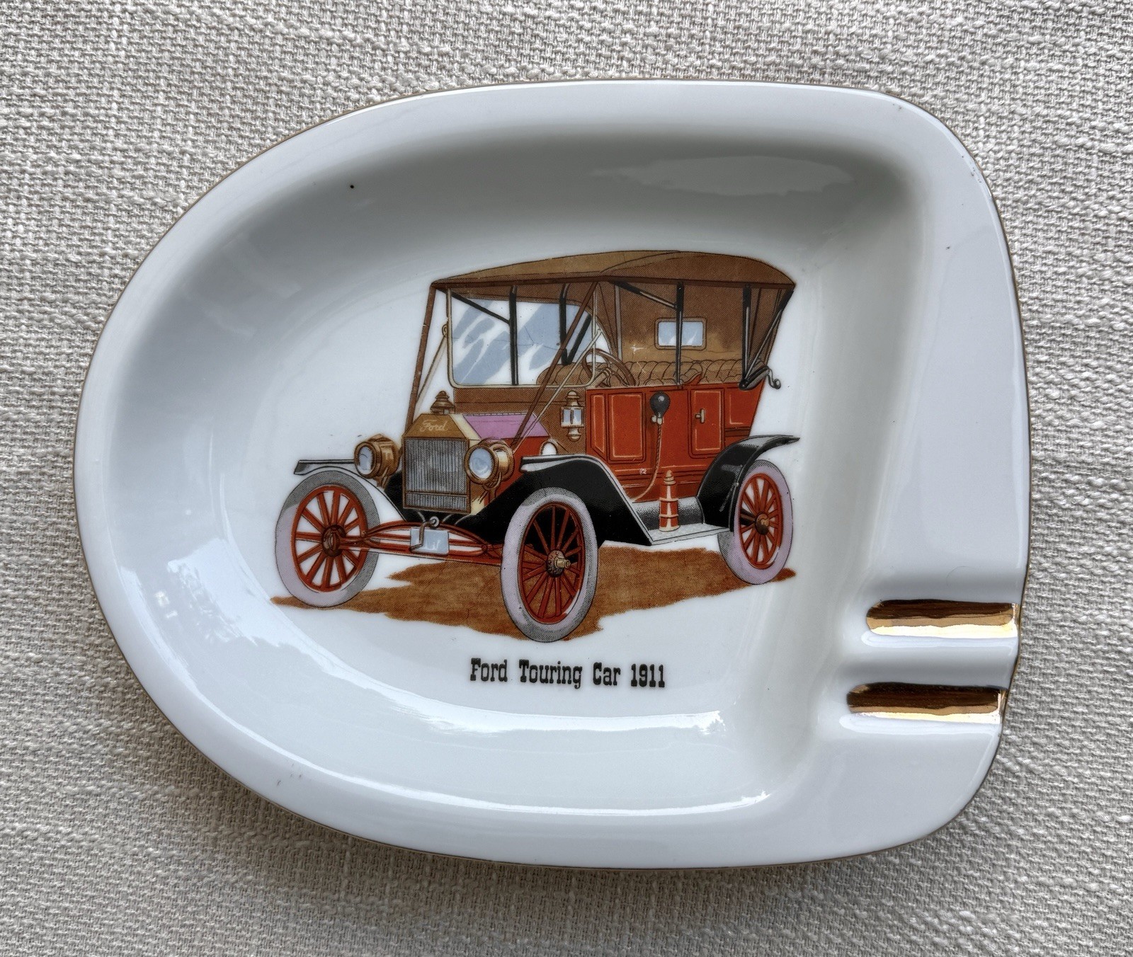 Rare Vintage Ucagco Japan 1911 Ford Touring Car Double Rest Collectible Ashtray