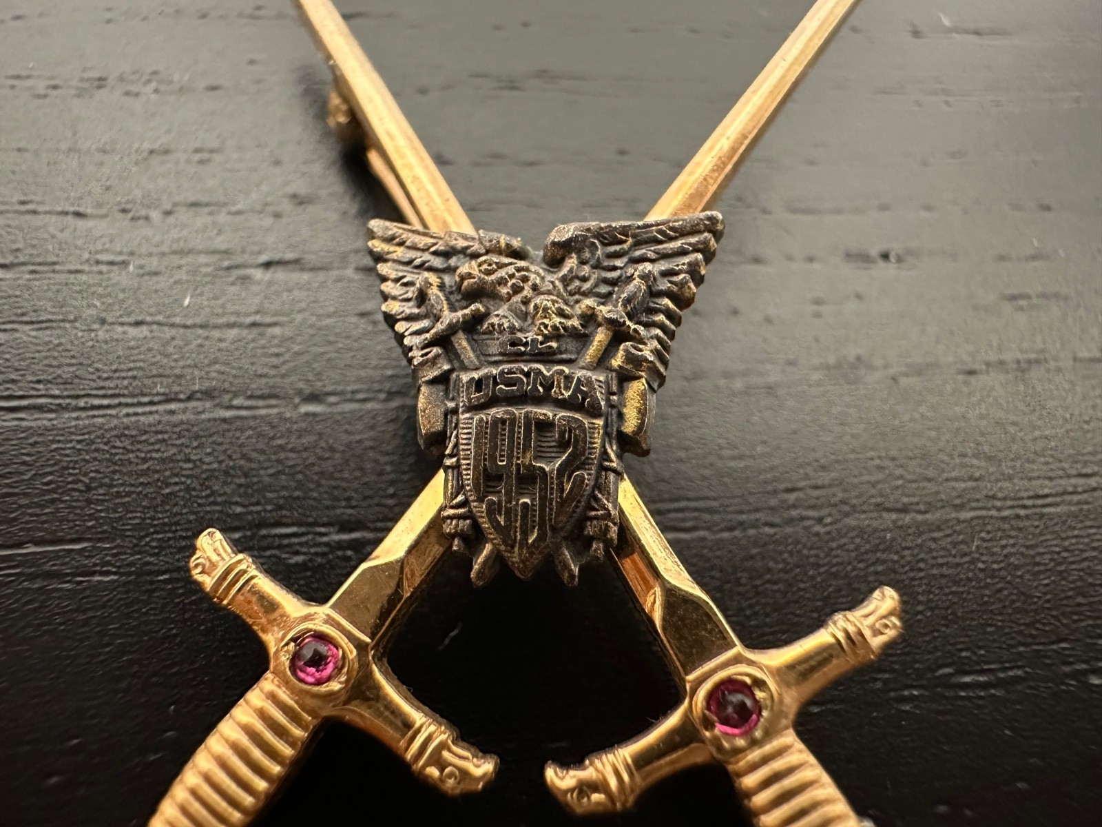12kt GOLD FILLED Vintage West Point USMA Military Academy Sword Brooch 1952 
