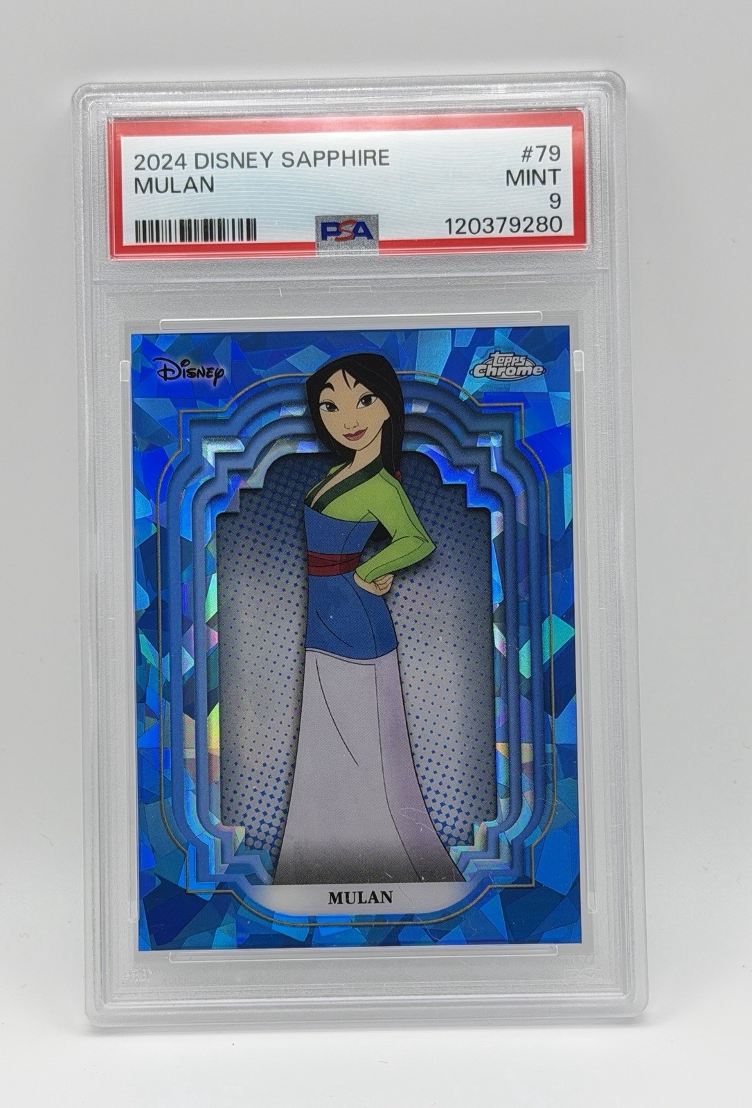 2024 Topps Chrome Disney Sapphire Mulan #79 PSA 9