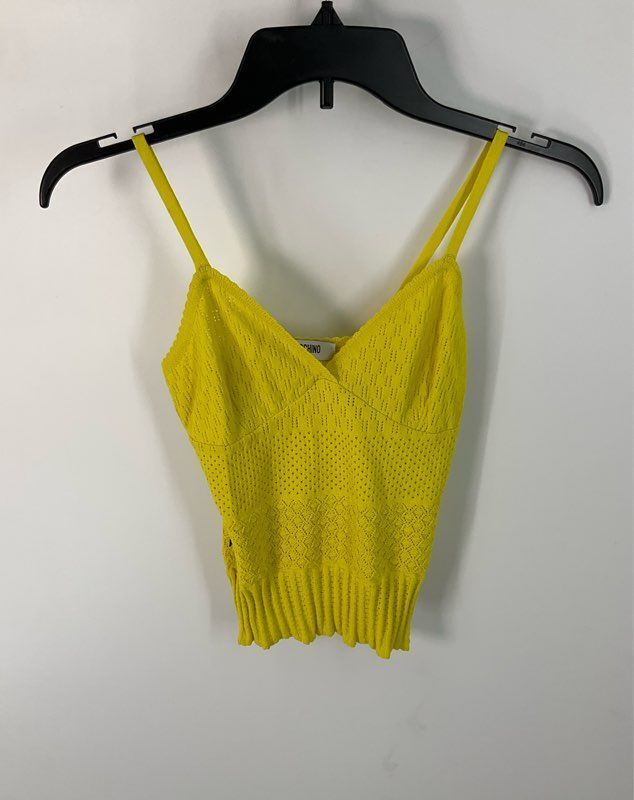 Moschino Jeans Yellow Textured Knit Camisole/Tank Top Size 10