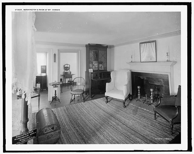 Photo:Washington\'s Room at Mount Vernon Interior c1910s