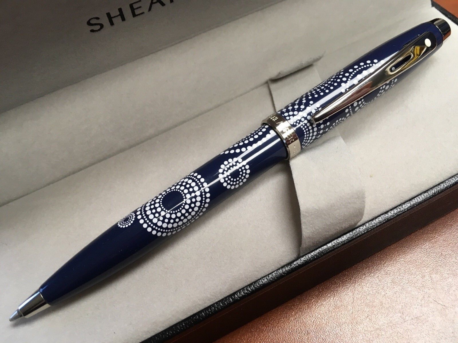 Sheaffer 100 Gloss Blue Pattern Ballpoint Pen 
