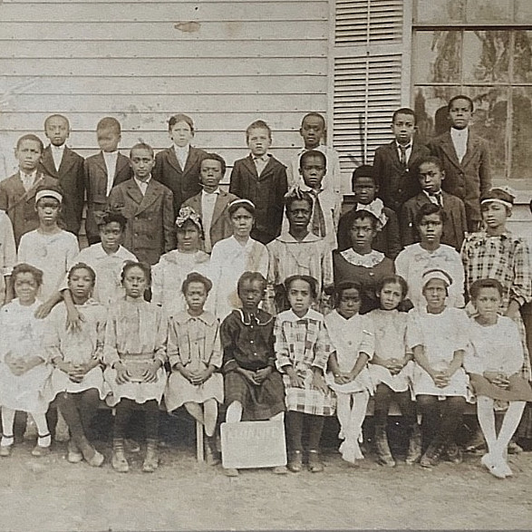 Antique 1898 African American School Photo Klondike AL 10x12 Mixed Race Detail