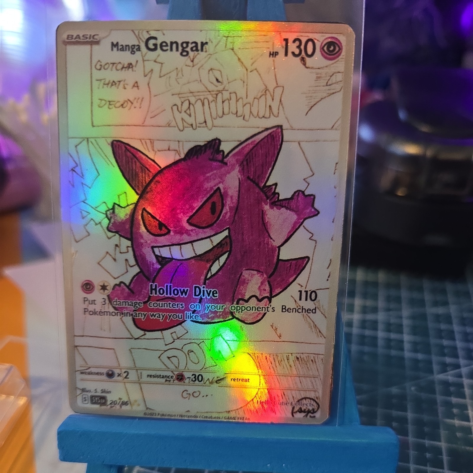 Custom Fanart Pokemon Manga Gengar Holo 20/86
