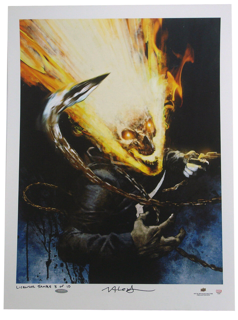 Ghost Rider Upper Deck Authenticated Giclee Print Variant Marvel Jason Alexander