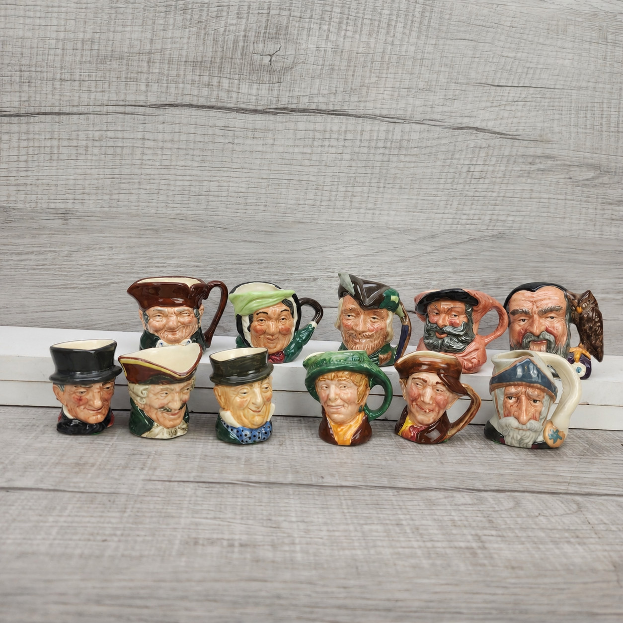 Vintage Royal Doulton Miniature Character Toby Jugs Lot of 11 Collection