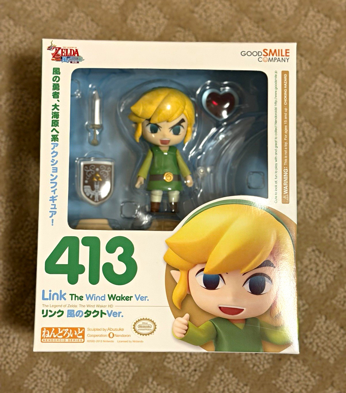 Good Smile Nendoroid #413 Link Wind Waker Ver. w/Accessories Great Condition