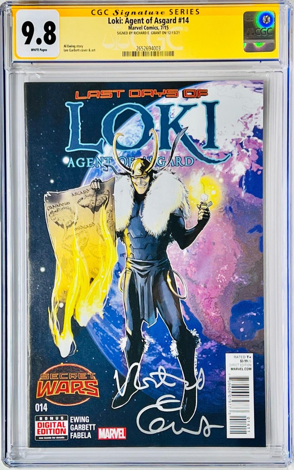 Richard E. Grant Signed CGC Signature Series Graded 9.8 Marvel Loki Asgard #14