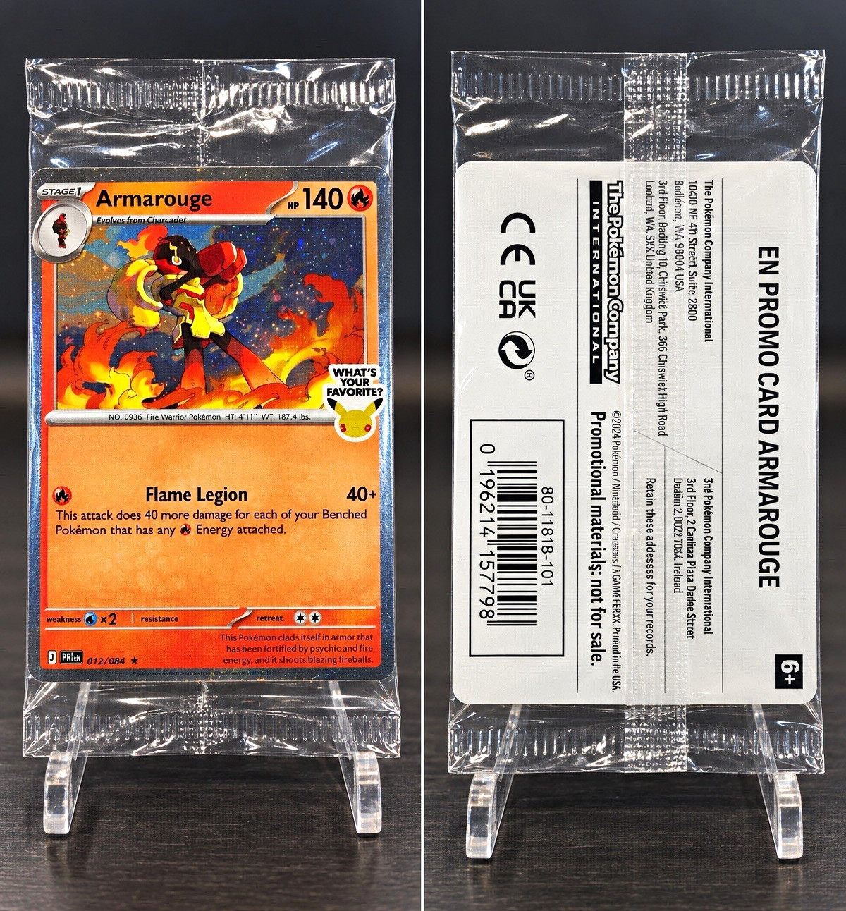 Pokémon Paldea Evolved Armarouge 012/084 English Promo Card 2024