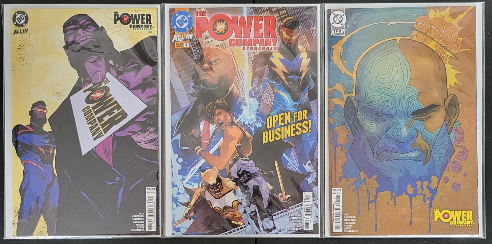 The Power Company: Recharged #1, Lot of 3 Standard Covers, NM or Better , 1st