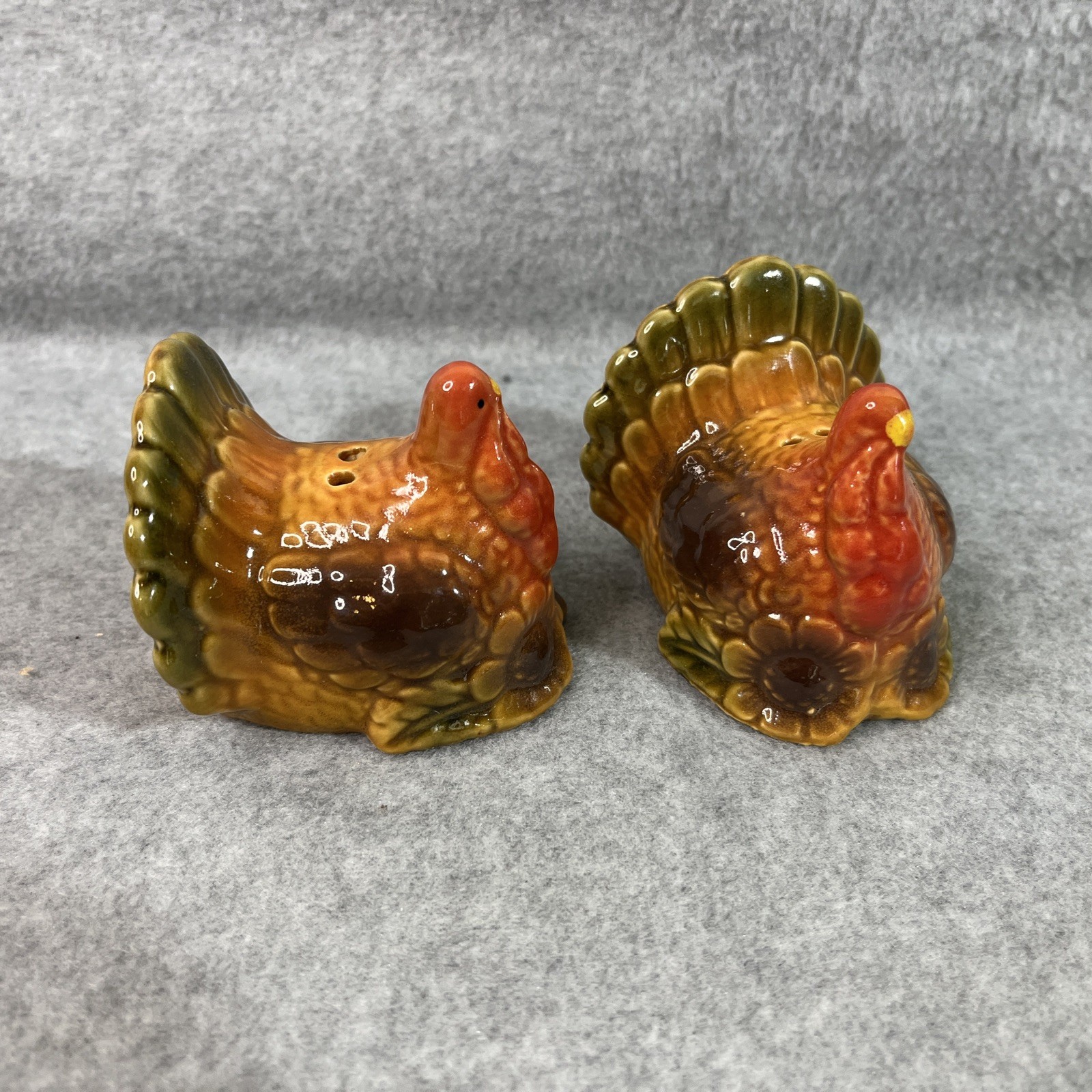 Vintage Turkey Ceramic Salt & Pepper Shaker Set Fall/Thanksgiving
