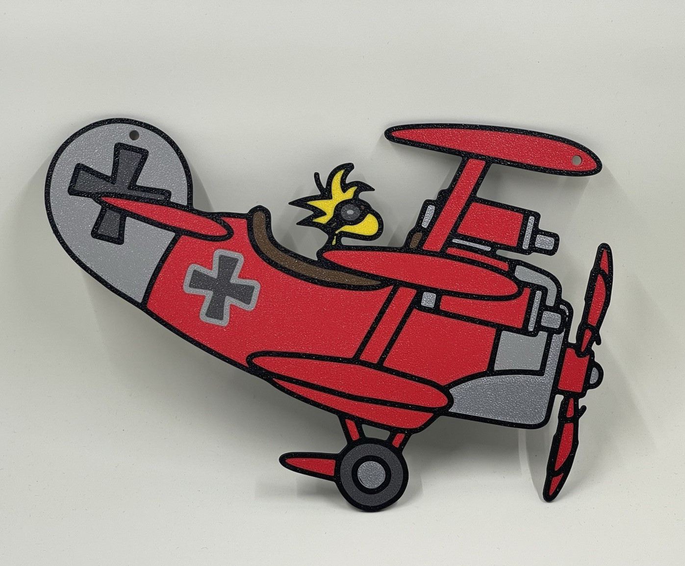Peanuts 💥 Woodstock Red Baron 3D Printed Sign Fokker Dr. 1 World War Ace Snoopy
