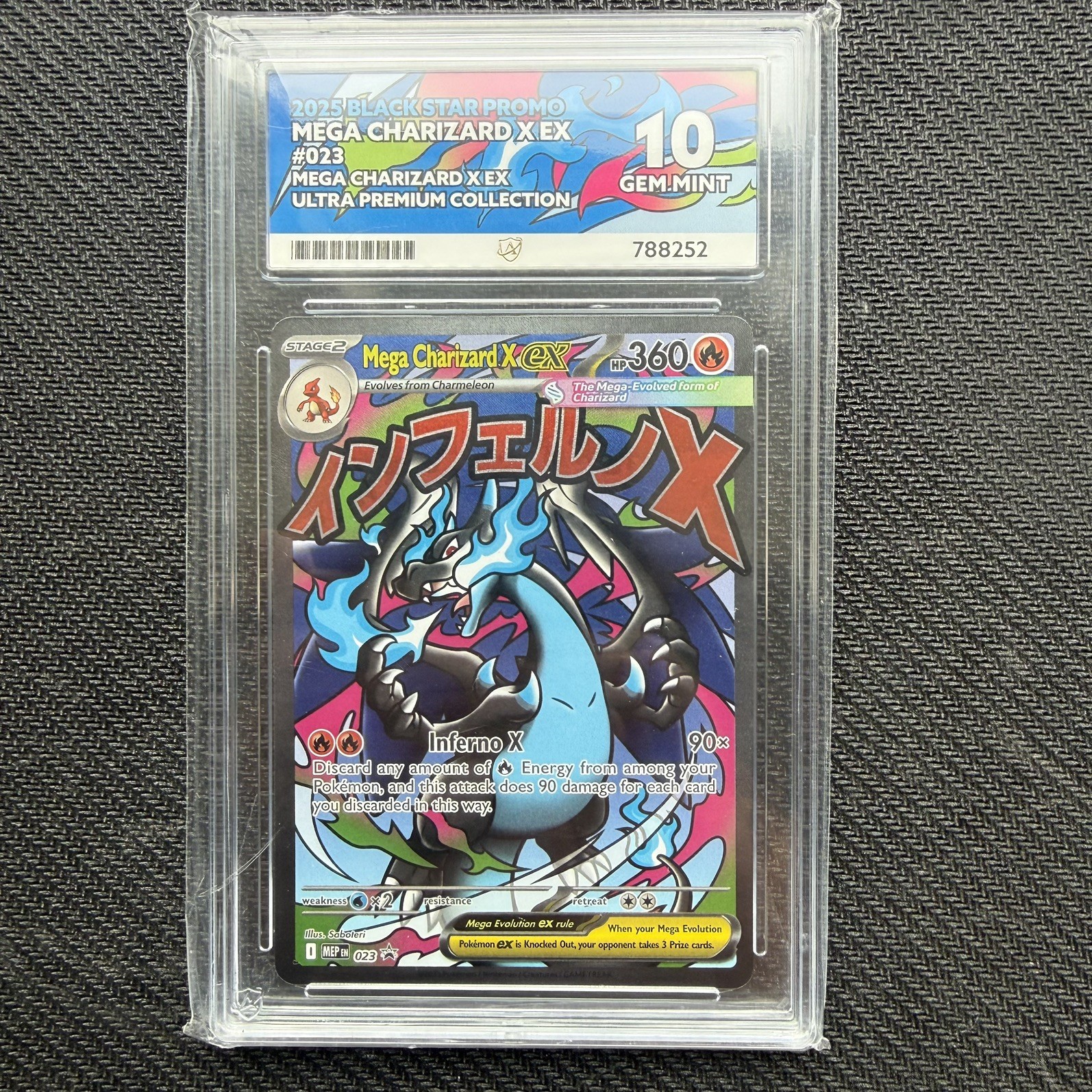Pokémon TCG Mega Charizard X EX 023 Black Star Promo ACE 10 Perfect Subs