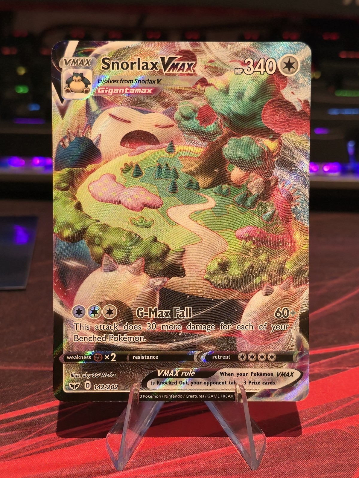 Pokémon TCG Snorlax VMAX Holo Ultra Rare Card 142/202 NM Condition Pokémon TCG Snorlax VMAX Holo Ultra Rare Card 142/202 NM Condition