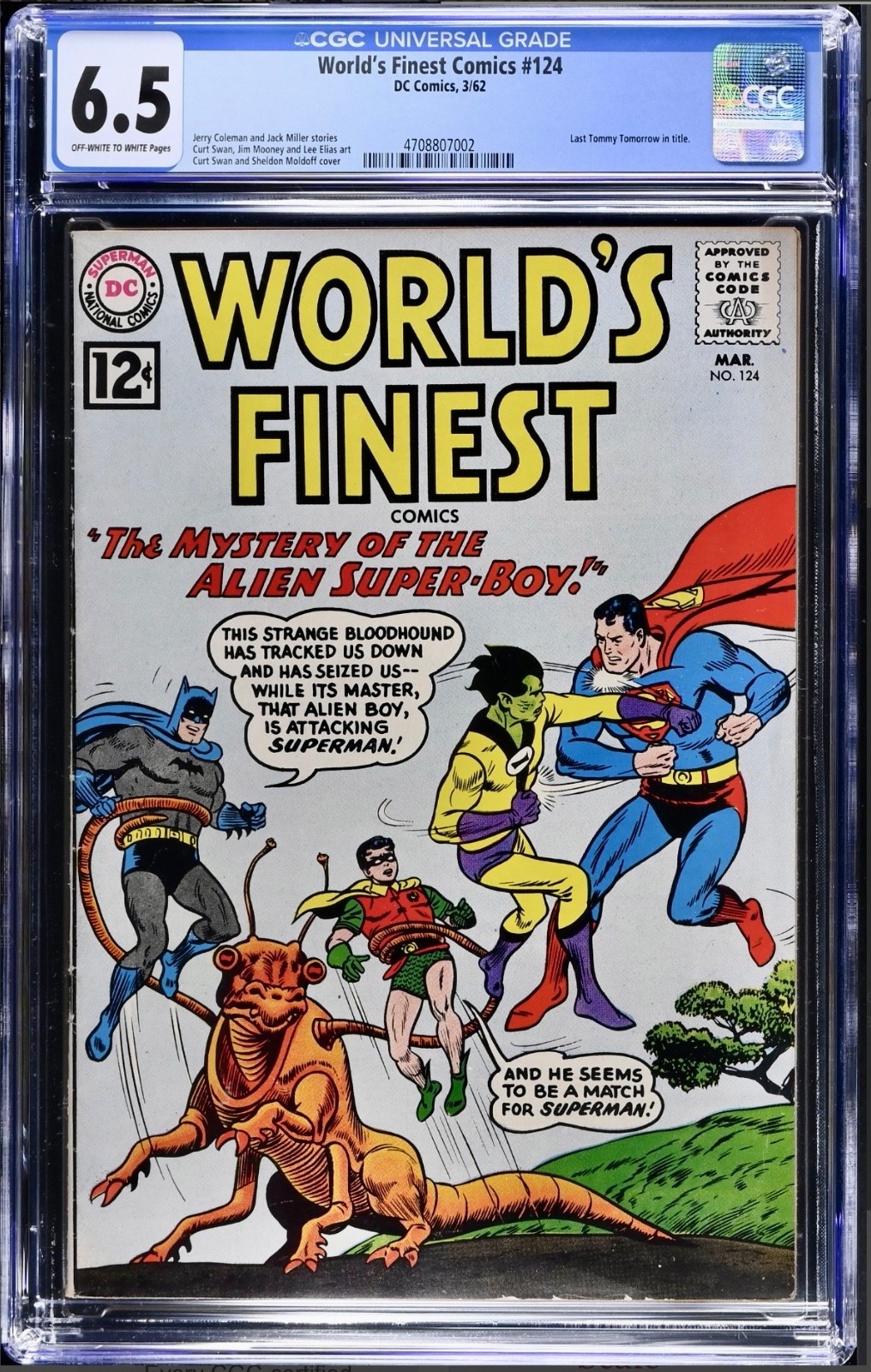 World's Finest Comics #124 1962 CGC Graded 6.5 Just Graded-New Holder