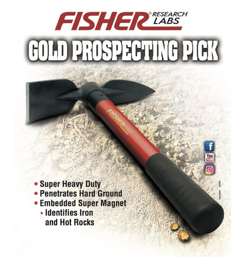 Fisher Gold Prospecting Pick with Built-In Magnet **Brand New Item**