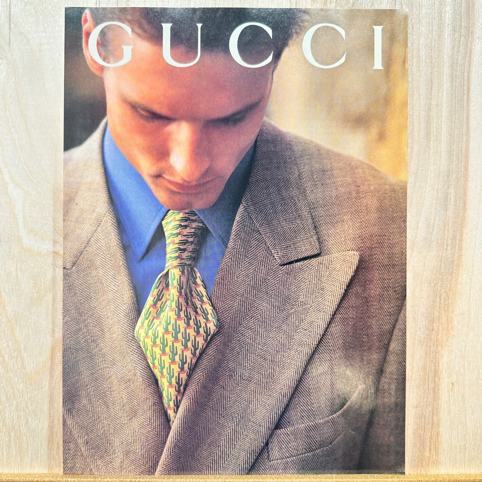 1994 Gucci Menswear Fashion Vintage Print Ad Suit Tie Cactus Clothing Advert