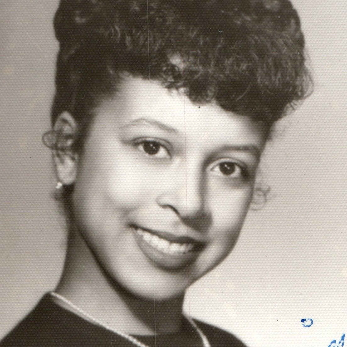 c1950s African American Flag Twirler Carol Studio Photo Pearl Necklace Portrait
