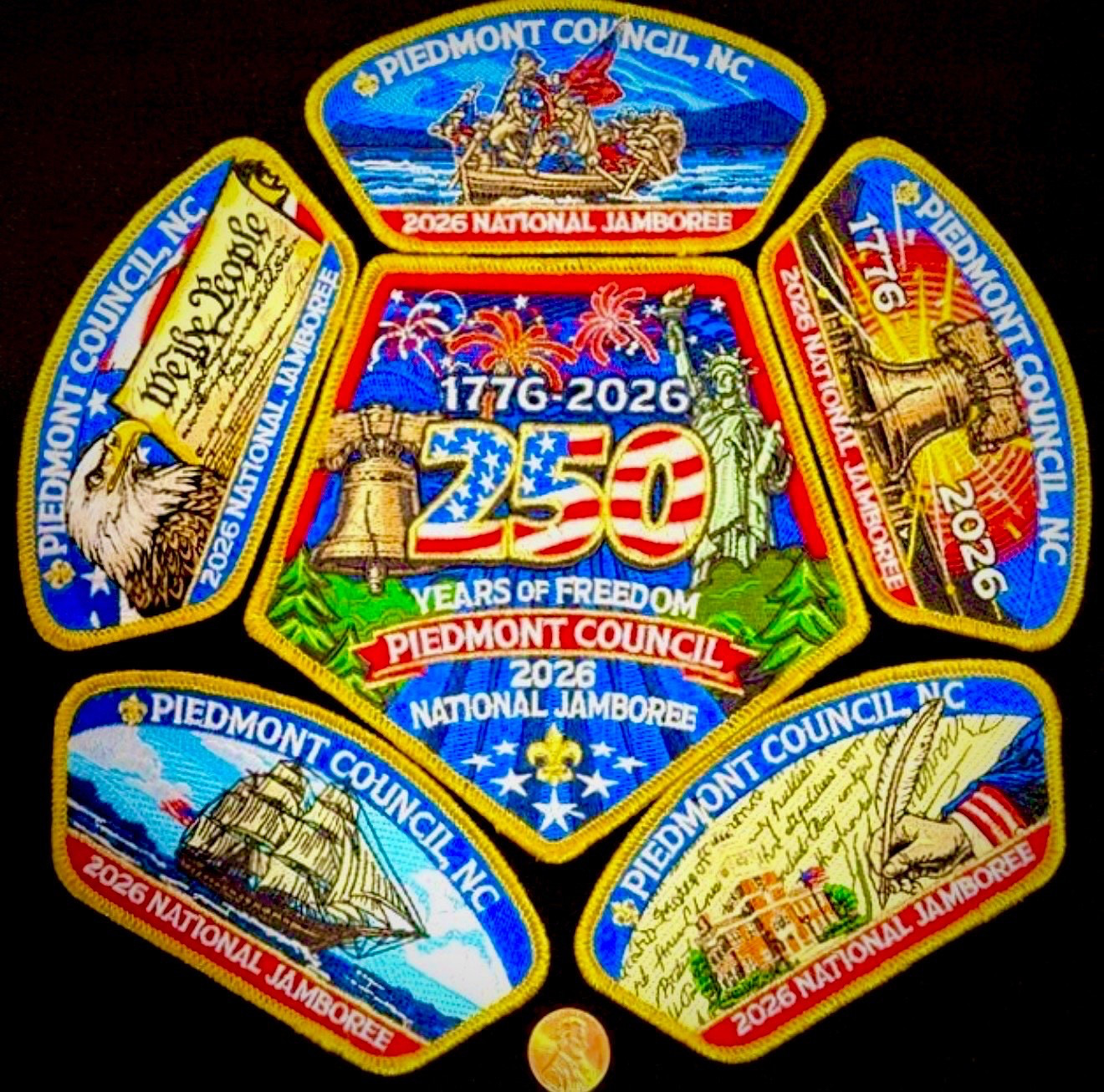BOY SCOUT BSA PIEDMONT OA 560 2026 JAMBOREE 6-PATCH GMY CONTINGENT ONLY 50 MADE