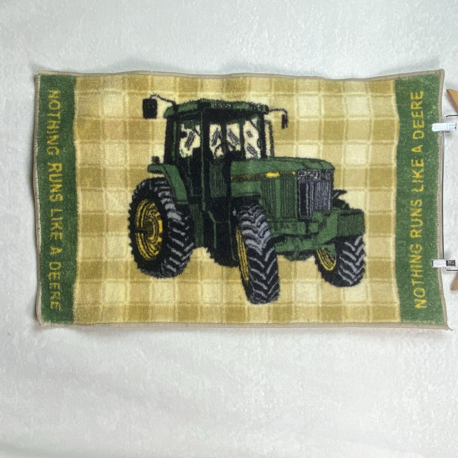 VTG John Deere Welcome Door Mat Checkered Tractor \