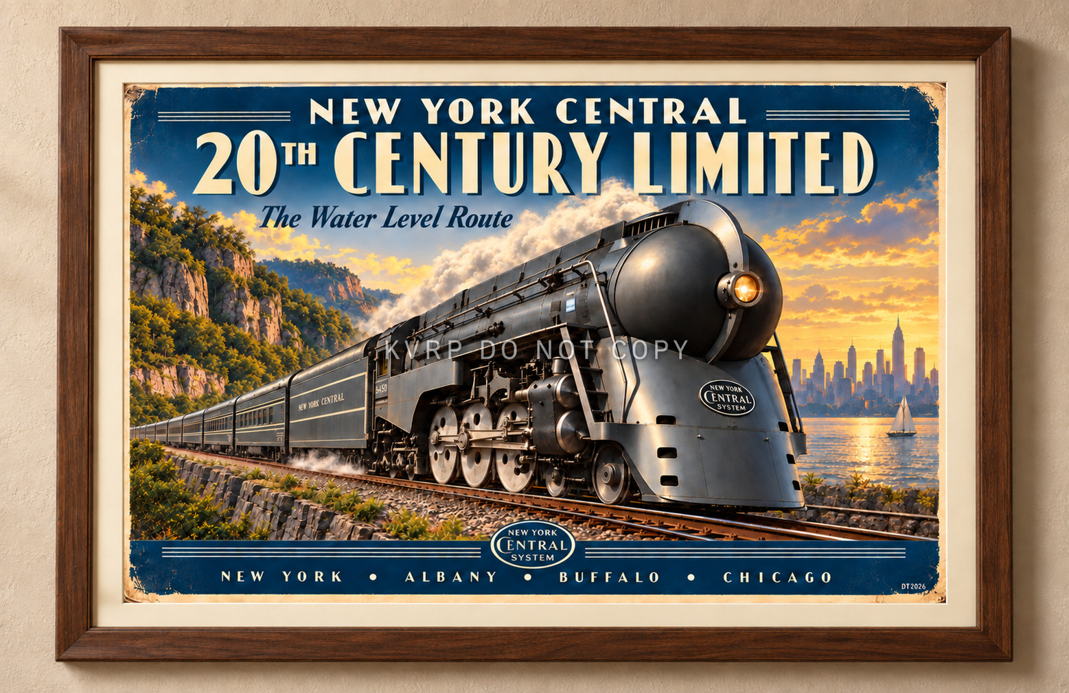New York Central 20th Century Limited 19x13 Poster J-3a Hudson 5453 Train poster