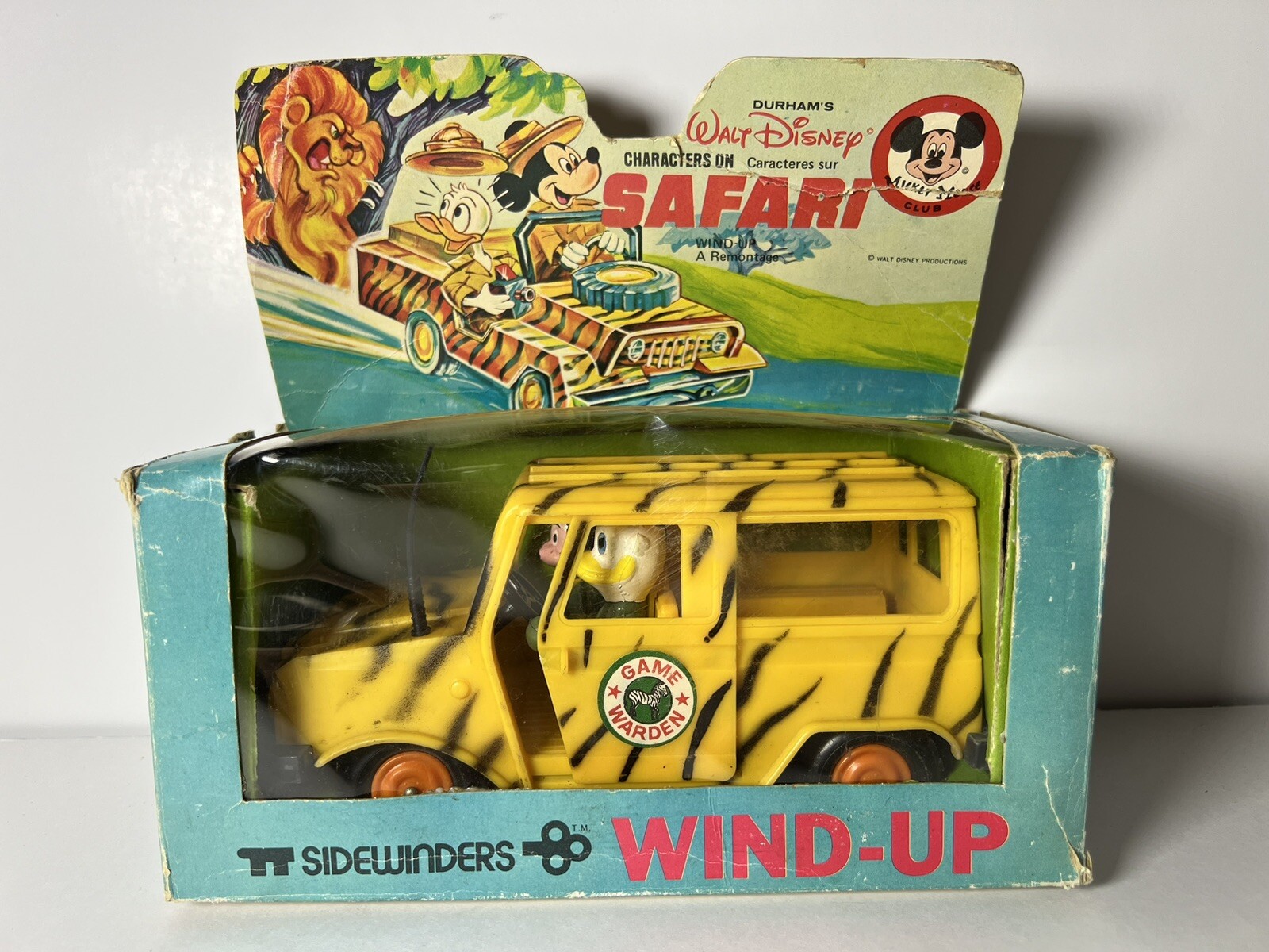 VTG Durham’s Walt Disney Safari Game Warden Wind Up Truck Mickey Donald Duck