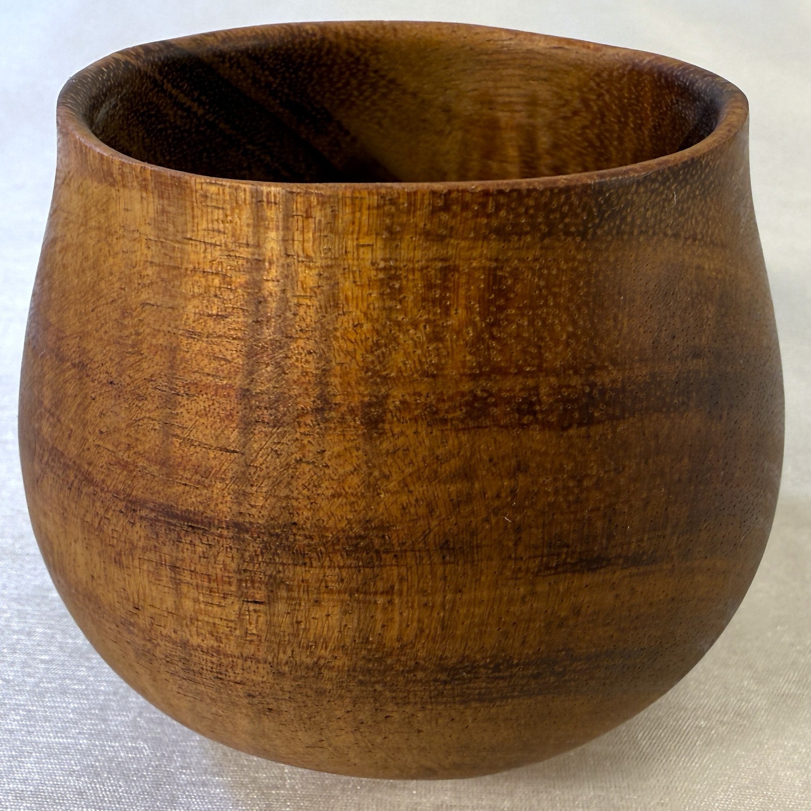 Vintage Larry DeLuz 1948-2008 Signed Small Hand Carved Hawaiian Koa Wooden Bowl
