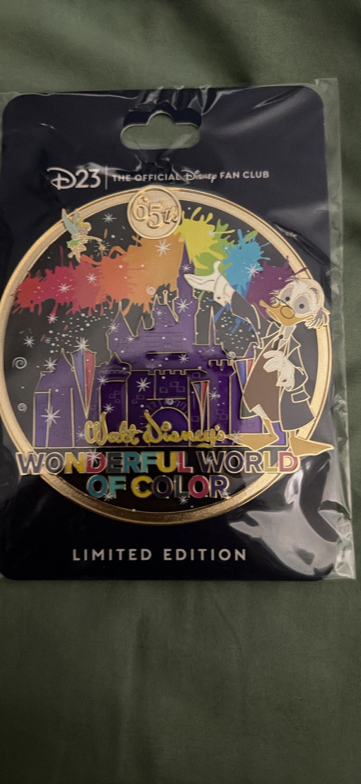 D23 Walt Disney’s Wonderful World of Color 65th Pin LE 1000 Mini Jumbo IN HAND