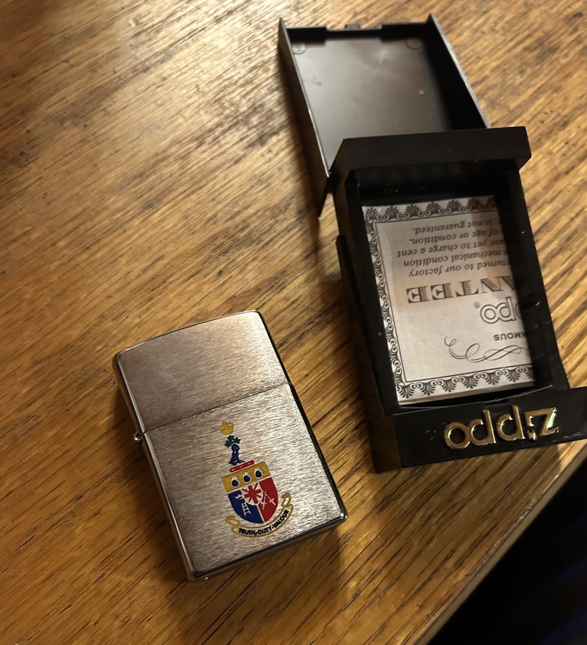 Vintage Zippo Niagara Falls Royal Military College Canada 1st Batallion NOS