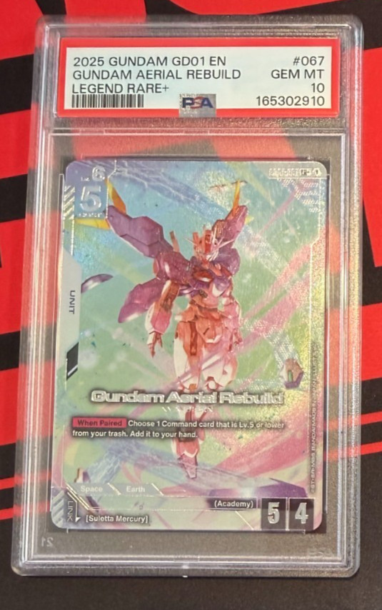 2025 GUNDAM NEWTYPE RISING LEGEND RARE+ #067 GUNDAM AERIAL REBUILD PSA 10 GEM MT