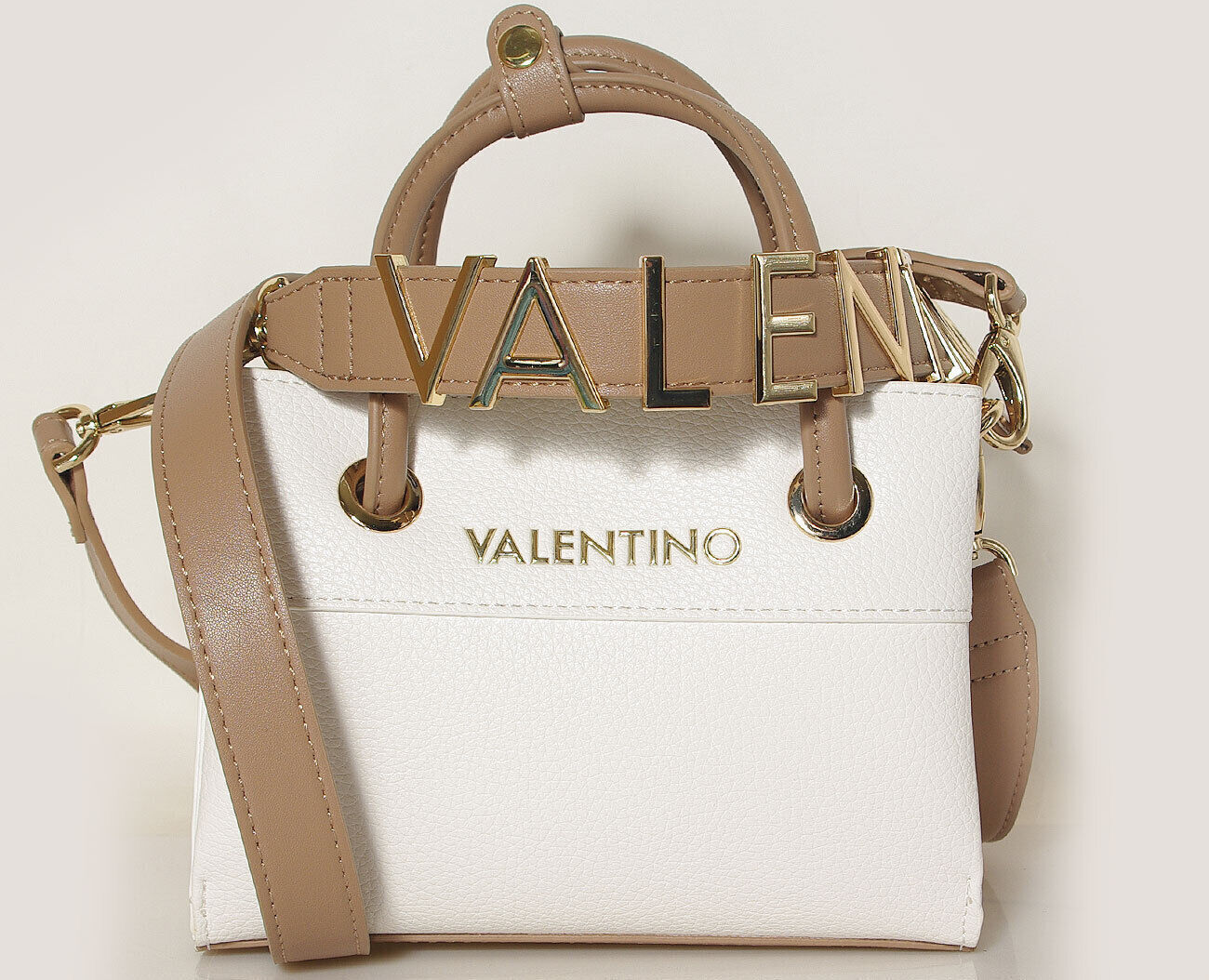 Valentino bags ALEXIA bag bianco cuoio borse a mano VBS5A805 Shopping 21x15x9 cm