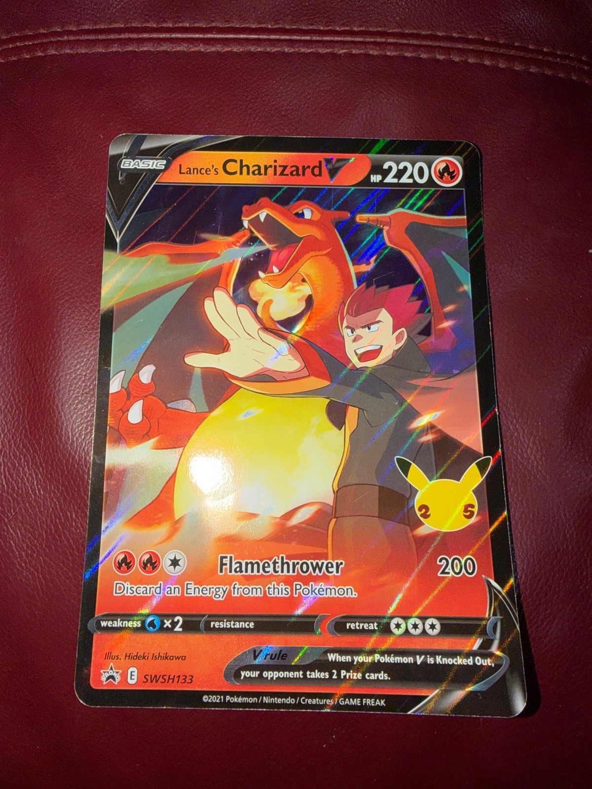 Pokémon Lance’s Charizard V SWSH133 Jumbo Holo Promo Card