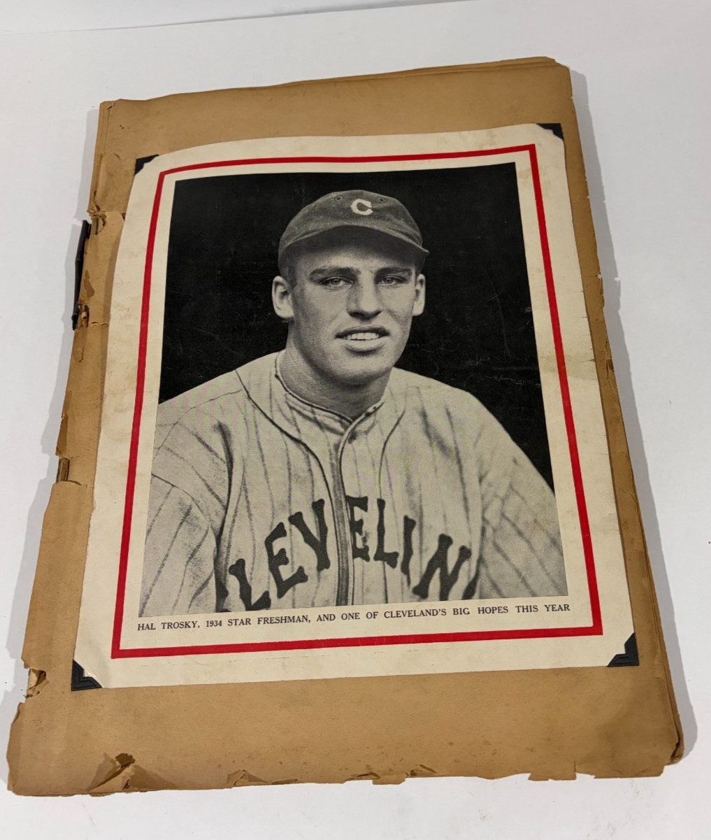 1930s Scrapbook Cleveland Indians Bob Feller, Earl Averill, Mel Harder, Hal Tro