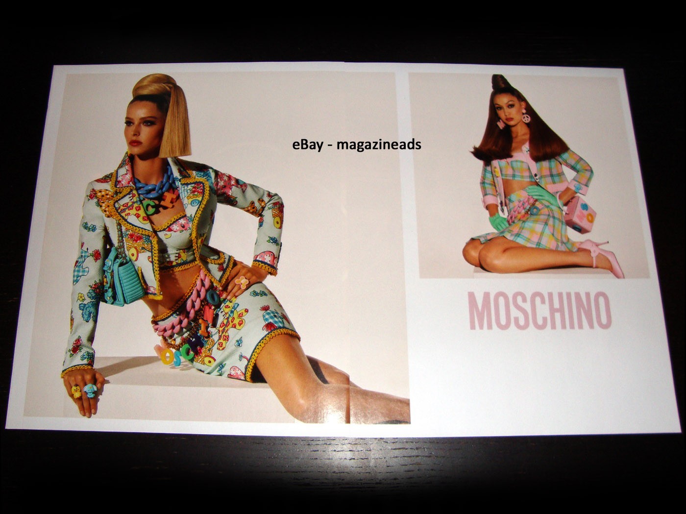 MOSCHINO 2-Page PRINT AD Spring 2022 GIGI HADID Abby Champion STEVEN MEISEL
