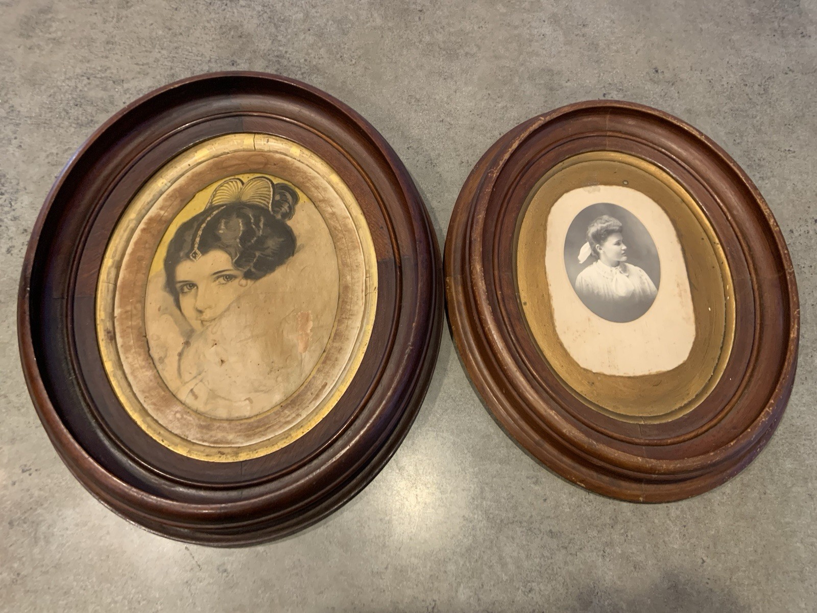 Antique Wooden Frames Recessed 1900’s Lot Of 2
