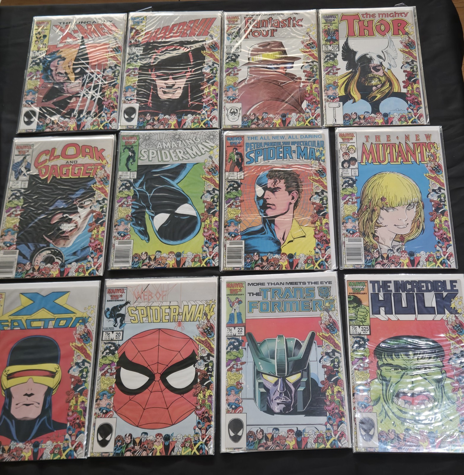 Marvel 25th Anniversary Comic Lot Of 12 (4 Newsstand) 1986