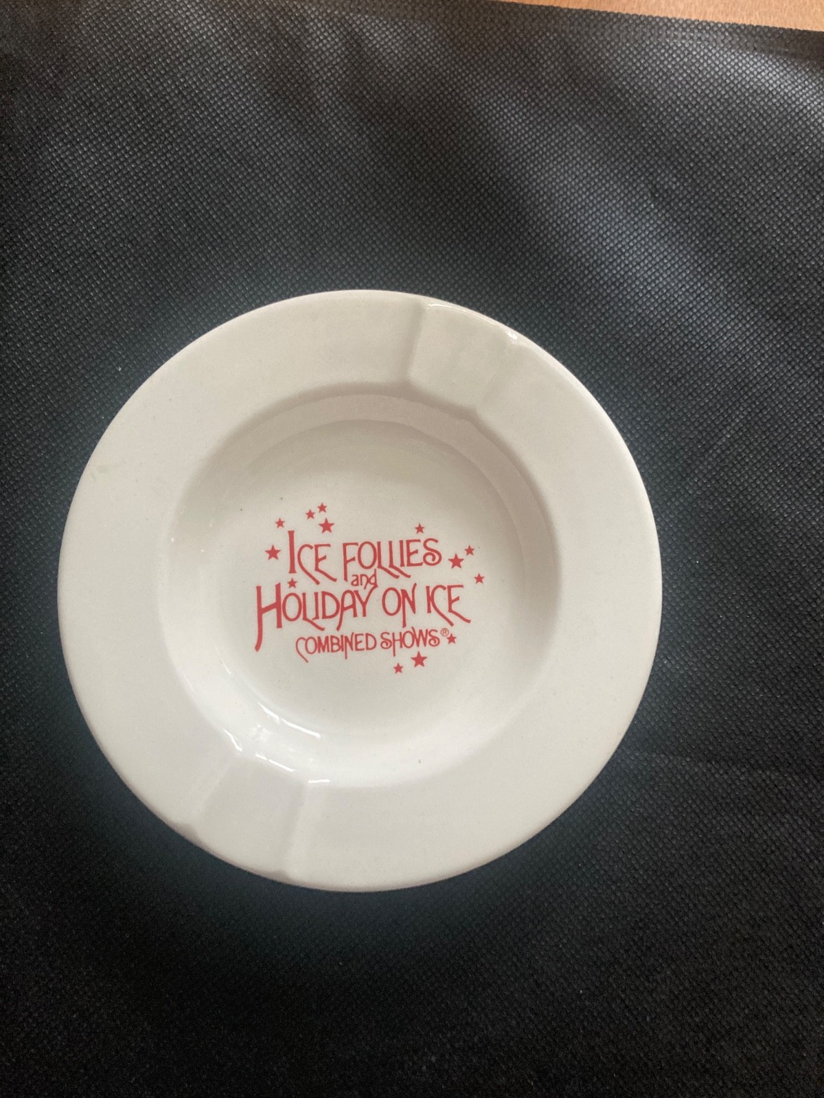 ICE FOLLIES AND HOLIDAY ON ICE COMBINED SHOWS CERAMIC ASHTRAY HARD TO FIND