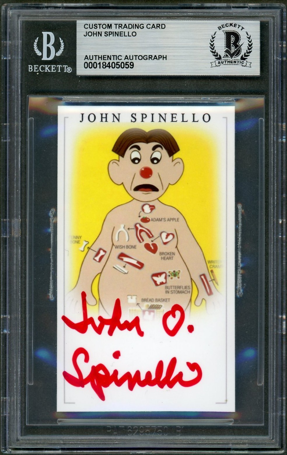 John Spinello SIGNED Creator Operation Game PCB Card Auto Beckett BAS Rare