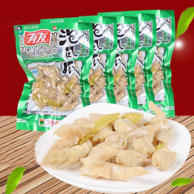 5 Bags x 100g Chinese Food Spicy Chicken Feet Vacuum-packed 有友泡椒凤爪鸡爪中国特产经典山椒味5袋装