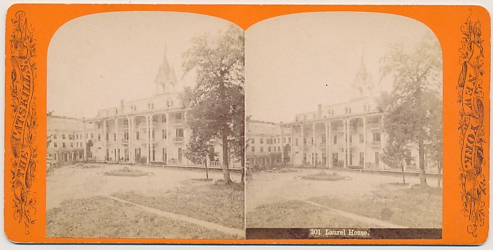 NEW YORK STEREOVIEW - Catskills - Laurel House - J. Loeffler 1870s